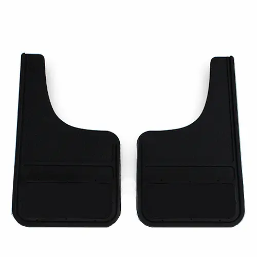 12" X 22" Front Rubber Mud Flaps Pair All Black 1