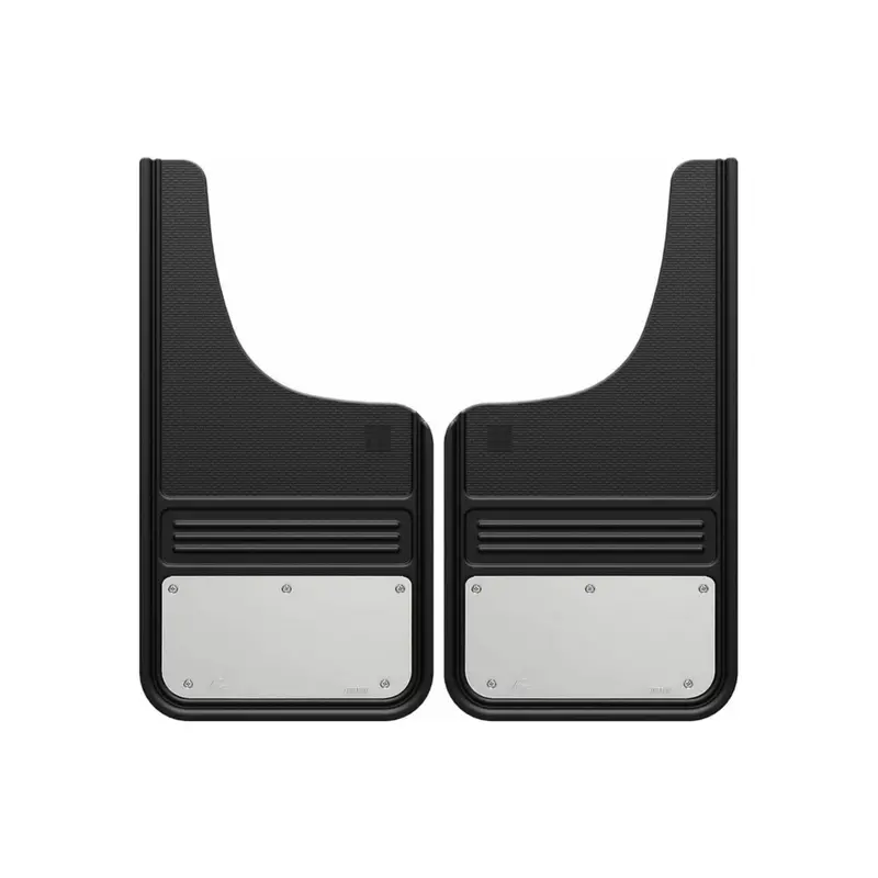 12" X 23" Rubber & Stainless Steel Mud Flap Front Pair 1