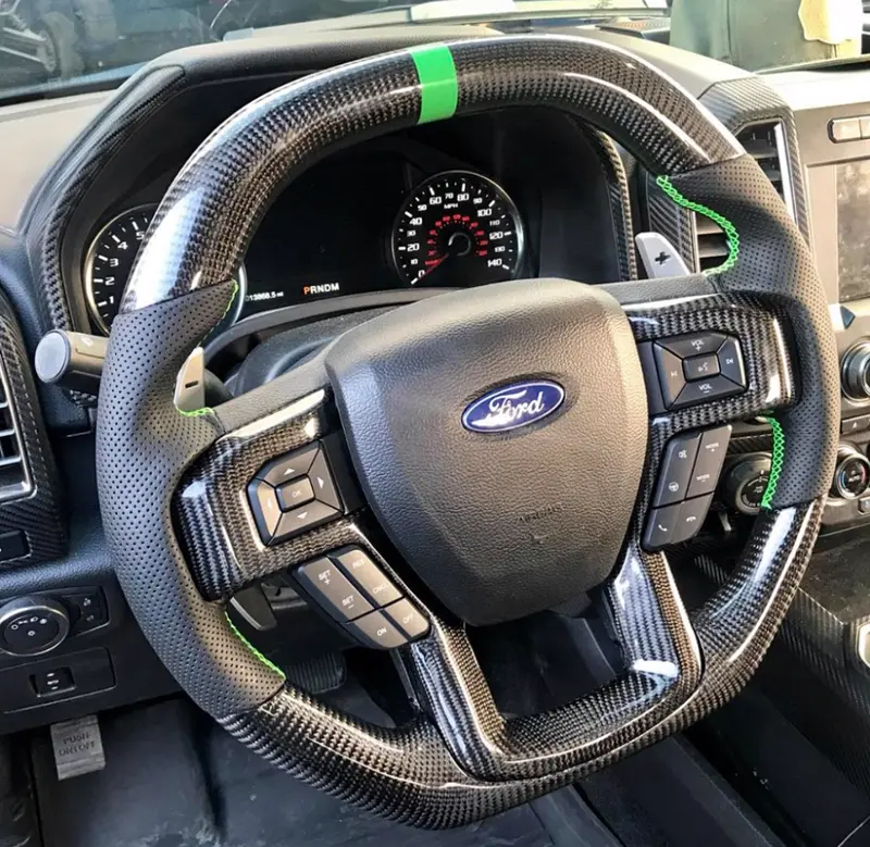 2015-2019 F150/Gen 2 Raptor, 2017+ Superduty Carbon Fiber Steering Wheel 1