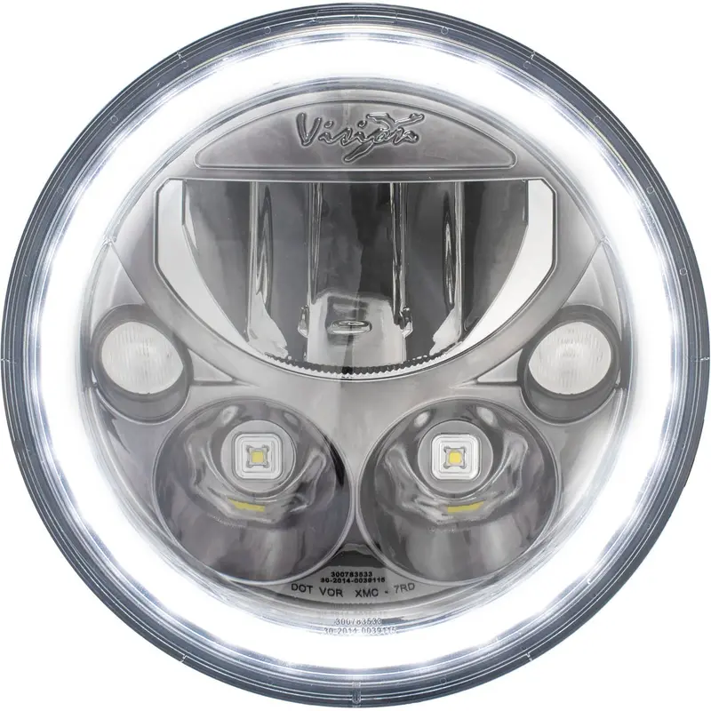 5.75" Xmc Motorcycle Led Black Chrome | White Halo 1