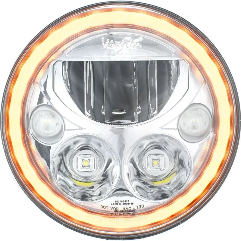 5.75" Xmc Motorcycle Led Chrome | Amber Halo 1