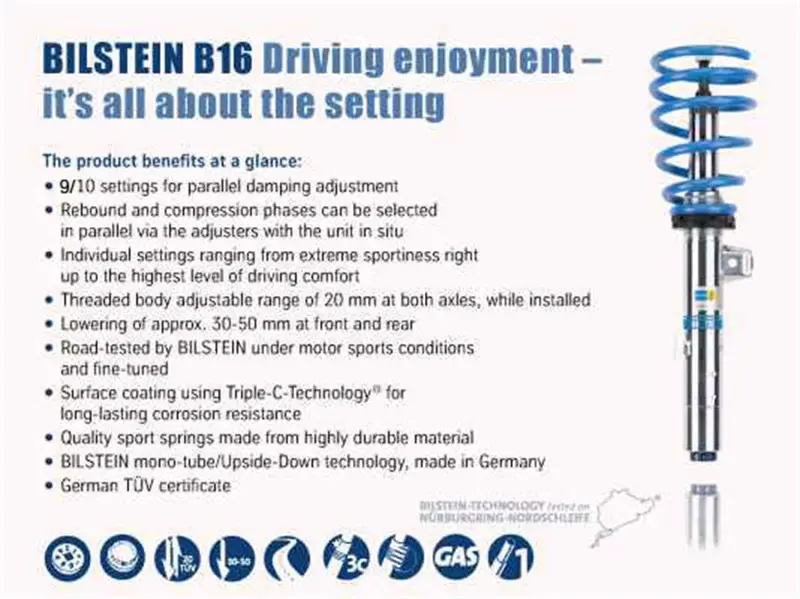 Bilstein B16 (Pss10) 12-13 Bmw 328I 2.0L & 3.0L/335I 3.0L Front & Rear Performance Suspension System 1