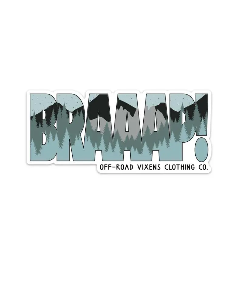Braaap! Printed Decal 5.5" X 2.5" 1