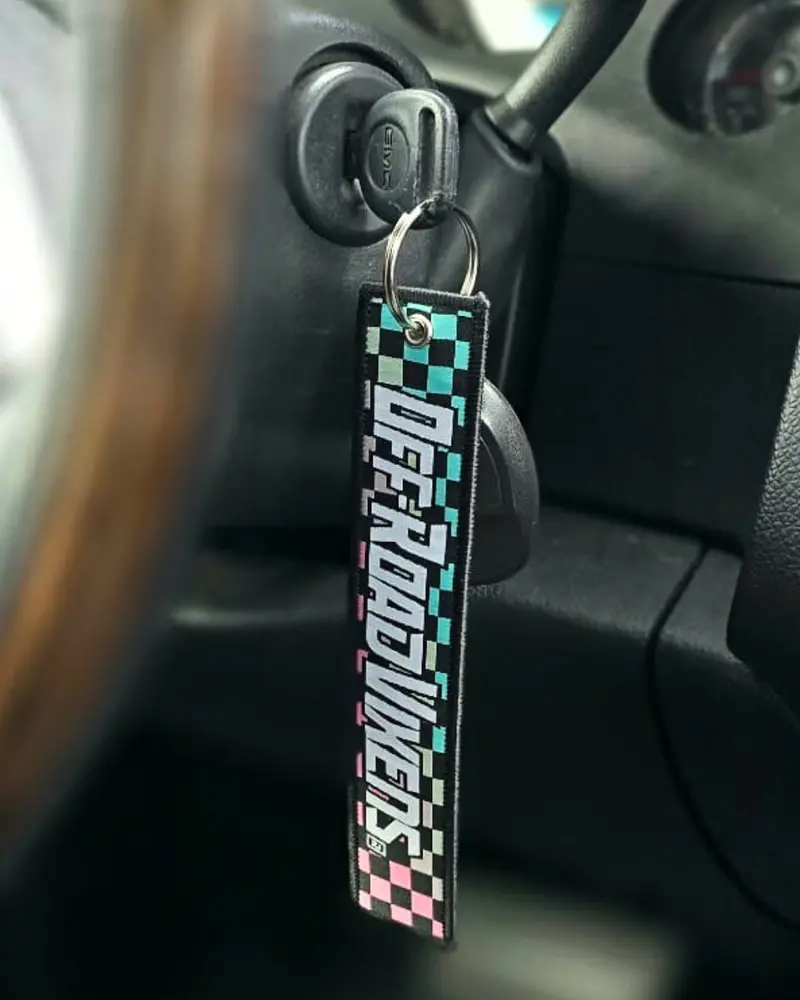 Checkered Keychain - Mint/Pink 1