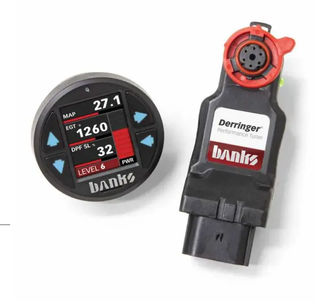 Derringer Tuner, W/Super Gauge With Activesafety, Includes Banks Idash 1.8 Super Gauge For 2017-2019 Ford F250/F350/F450/F550, 6.7L Power Stroke 1