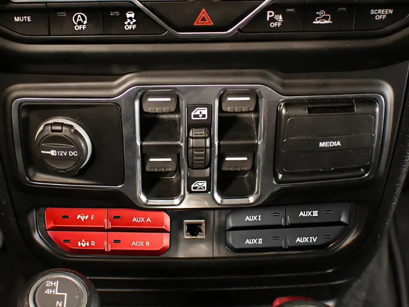Lasfit Auxiliary Switch Panel Bank Kit A - Black Switch Only  For 18-Up Jeep Wrangler Jl & 20-Up Gladiator Jt 1