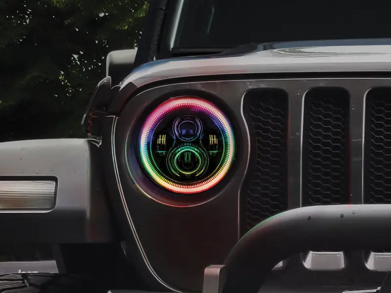 Oracle 7" High Powered Led Headlights (Pair) - Black Bezel For 18-Up Jeep Wrangler Jl & 20-Up Gladiator Jt 1