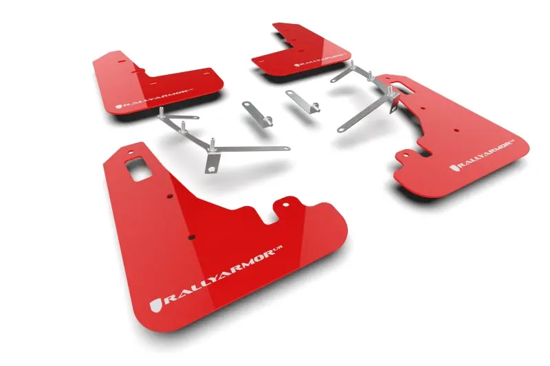Rally Armor 2022+ Subaru Brz / 2022+ Toyota Gr86 Red Ur Mud Flap W/ White Logo 1