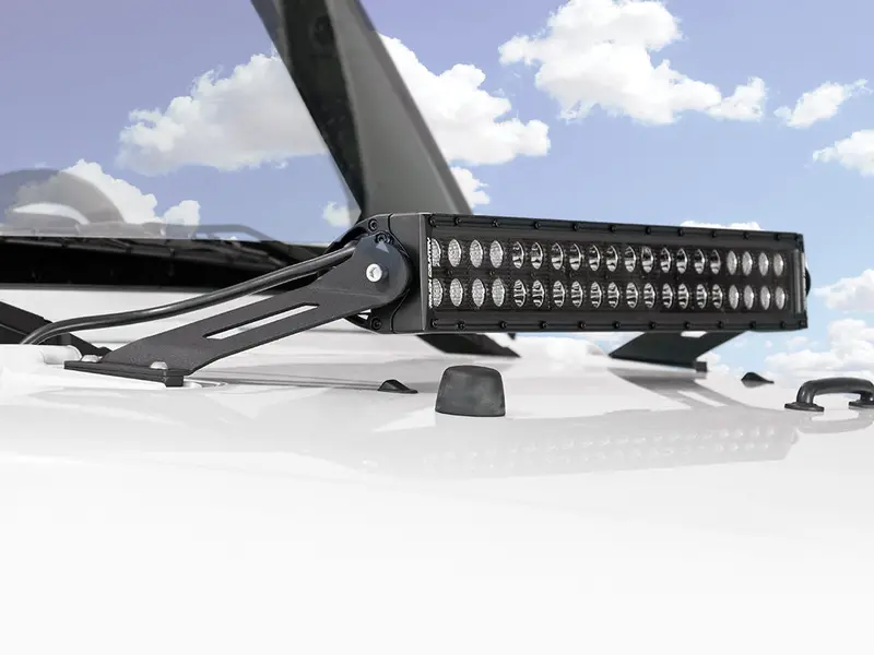 Rcs 20" Led Light Bar Hood Bracket Kit For 07-18 Jeep Wrangler Jk & Jk Unlimited 1