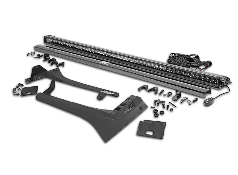 Rcs 50-Inch Straight Led Light Bar Upper Windshield Kit For 18-Up Jeep Wrangler Jl A& 20-Up Gladiator Jt 1
