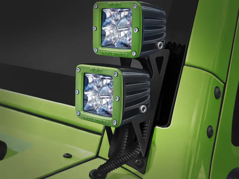 Rigid A-Pillar Mount For Dual D-Series For 07-18 Jeep Wrangler Jk & Jk Unlimited 1