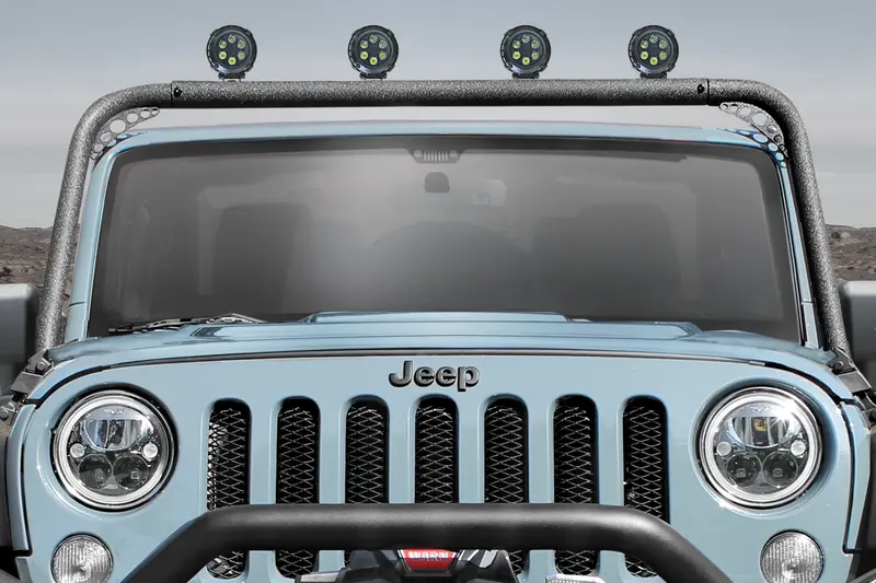 Trailfx 4X4 Full Frame Light Bar In Textured Black For 07-18 Wrangler Jk & Jk Unlimited 1