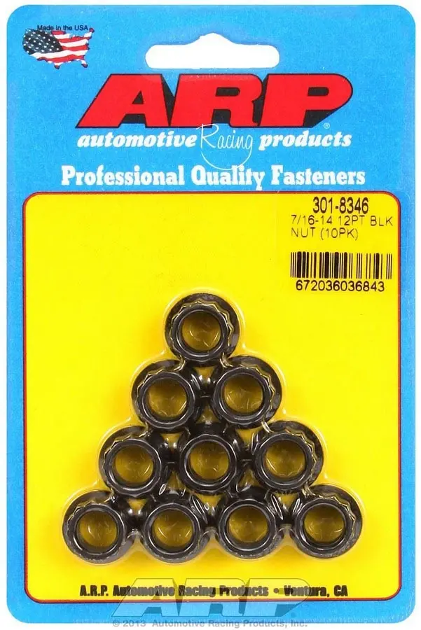 Arp 301-8346 7/16"-14 12-Point Nuts – Pack Of 10, High-Strength Fasteners 1
