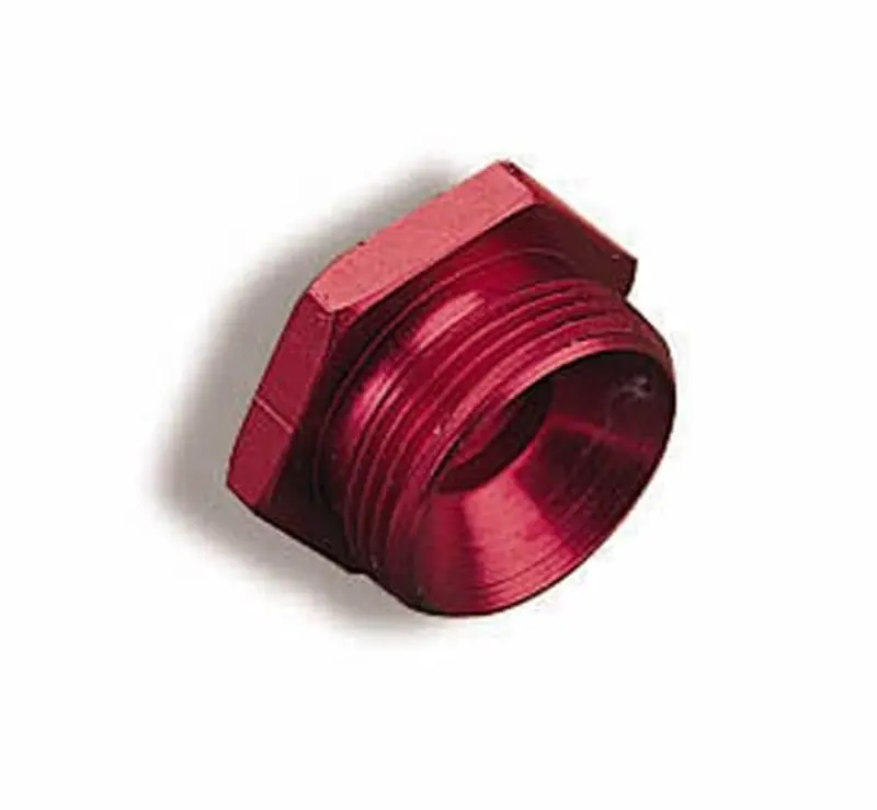 Holley 26-76 Fuel Inlet Plug – 7/8"-20, Aluminized Red Anodized 1
