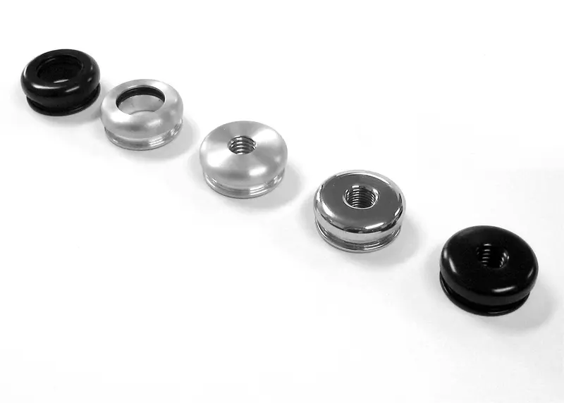 Lokar 70-Bab2 Shift Boot Bezel; Brushed Finish; 3/8 In.; 16 Thread; Billet Aluminum; 1