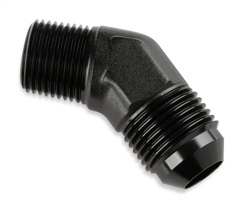 Mr. Gasket 482312-Bl 45° Npt Adapter – -12An Male To 3/4" Npt Male, Anodized Black Finish 1