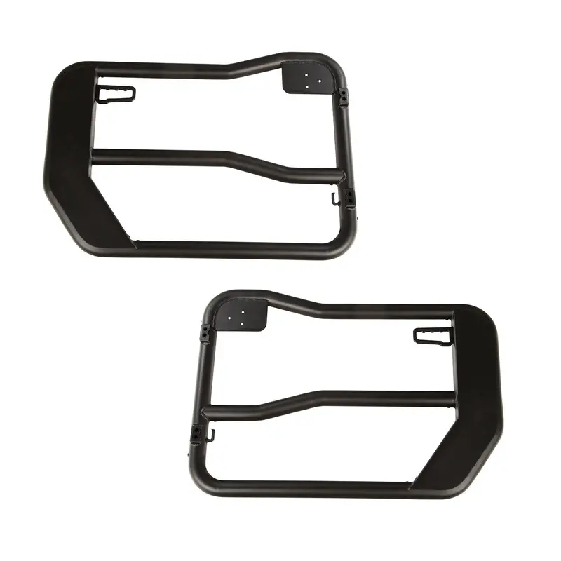 Rugged Ridge 11509.15 Textured Black Tube Door Kit With Integrated Mirrors (Front) 1