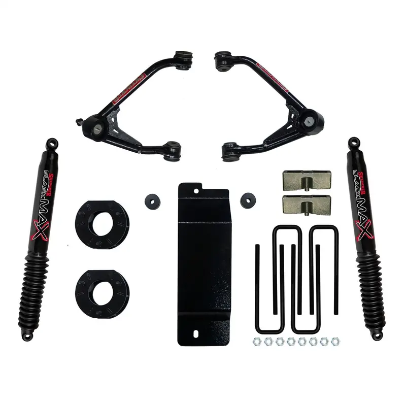 Skyjacker C7350Pb Upper Control Arm Lift Kit – Includes B8500 Black Max Rear Shocks 1